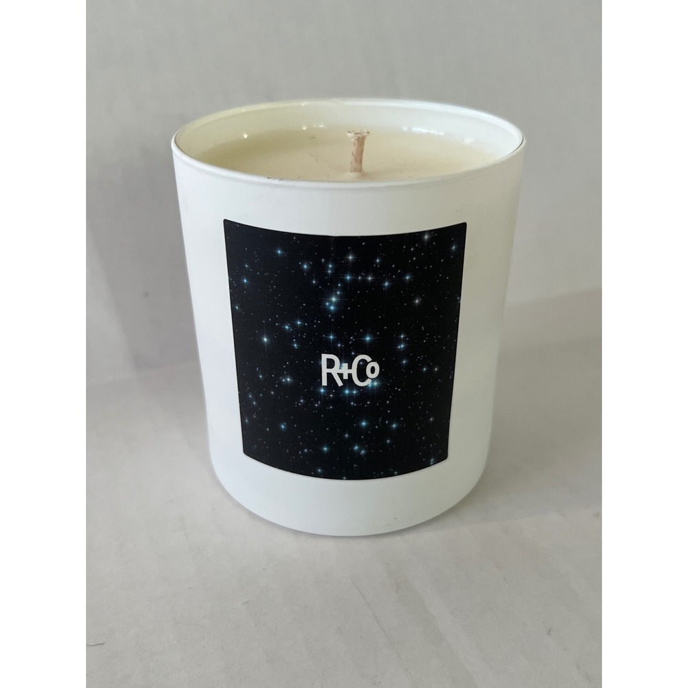 R+Co Stars Align Scented Candle 9oz White Glass Jar Celestial Home Fragrance HTF